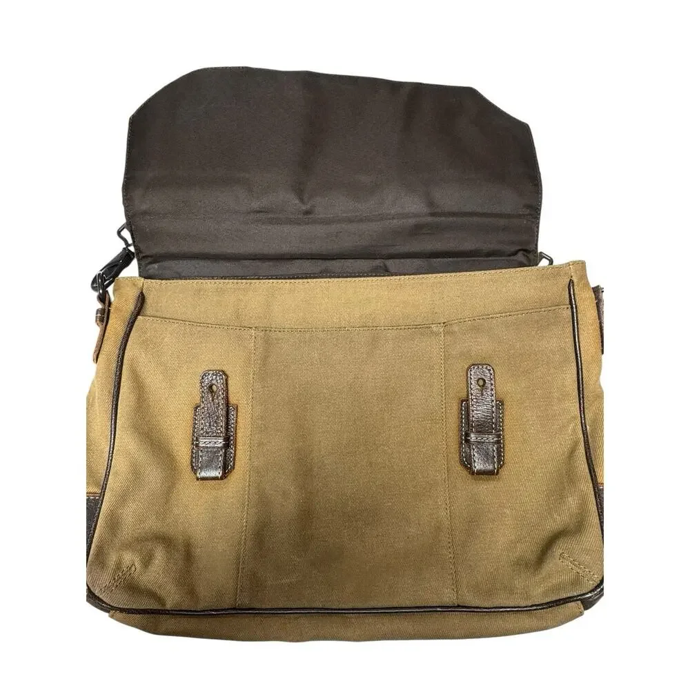 Marc New York Andrew Marc Messenger Bag Brown Laptop Briefcase 15”